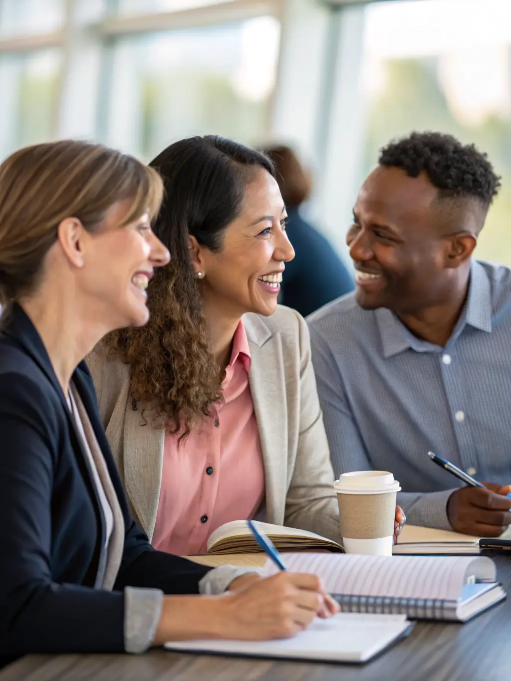 An image depicting a group of colleagues collaborating effectively, showcasing strong communication and mutual respect, representing team trust.